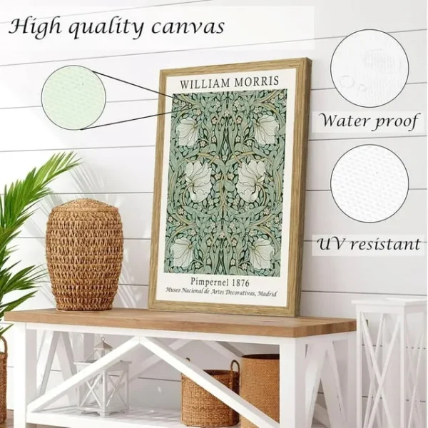 Induslyfe Framed Floral Wall Art Set – Matisse, Morris, Van Gogh Prints