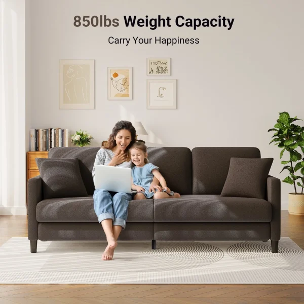 83" Sofa Couch for Living Room ,Comfy Teddy Fleece Loveseat Sofa