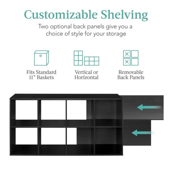 8-Cube Bookshelf, 11in Display Storage System