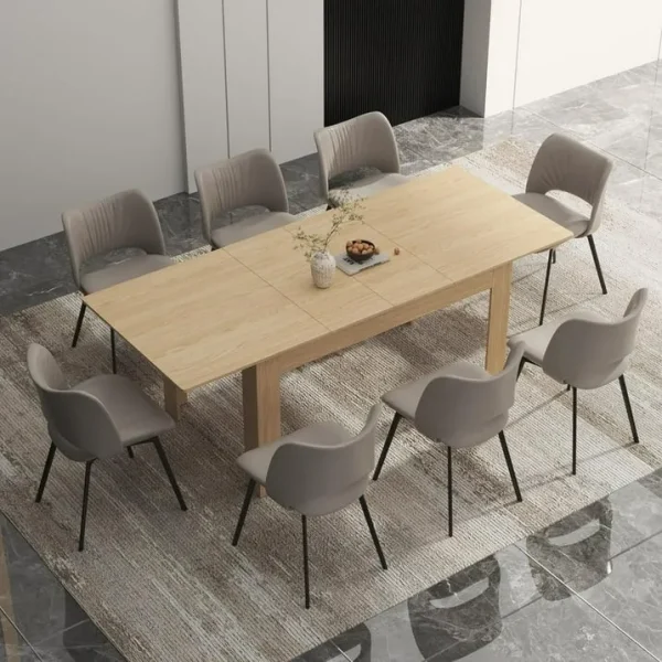 ChVans Extendable Dining Table for 6–10 – Modern Wood Design