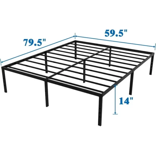 COMHOMA 14" Queen Metal Bed Frame with Storage