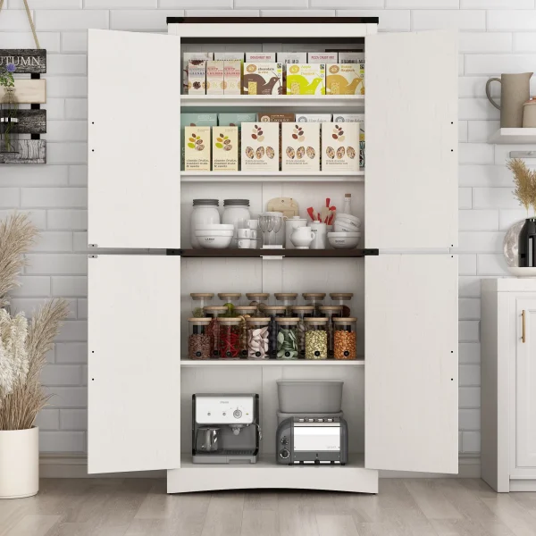71" Tall Farmhouse Kitchen Pantry Cabinet
