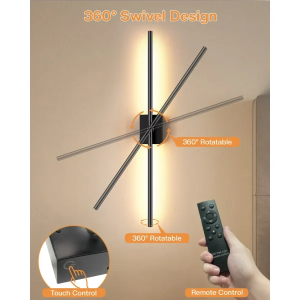 2 Pack 31.5 Inch Wall Sconce Removable Battery Operated with Remote Control