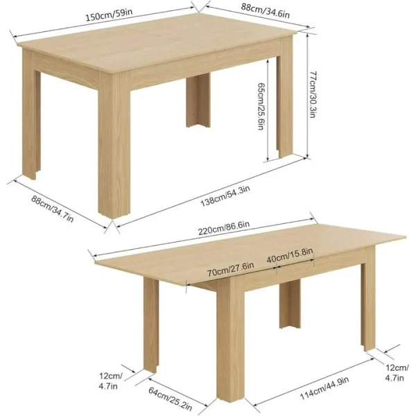 ChVans Extendable Dining Table for 6–10 – Modern Wood Design