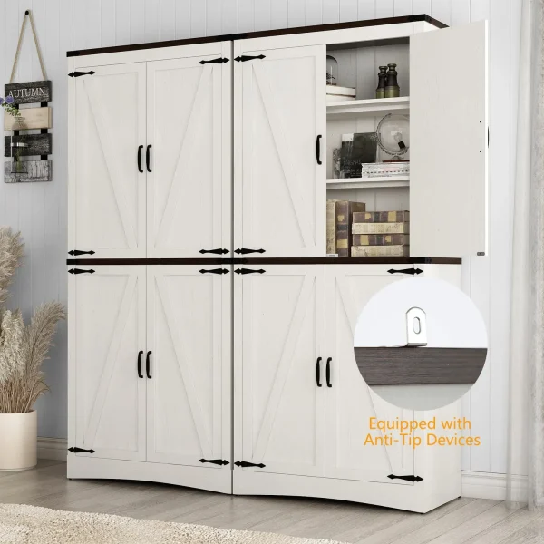 71" Tall Farmhouse Kitchen Pantry Cabinet