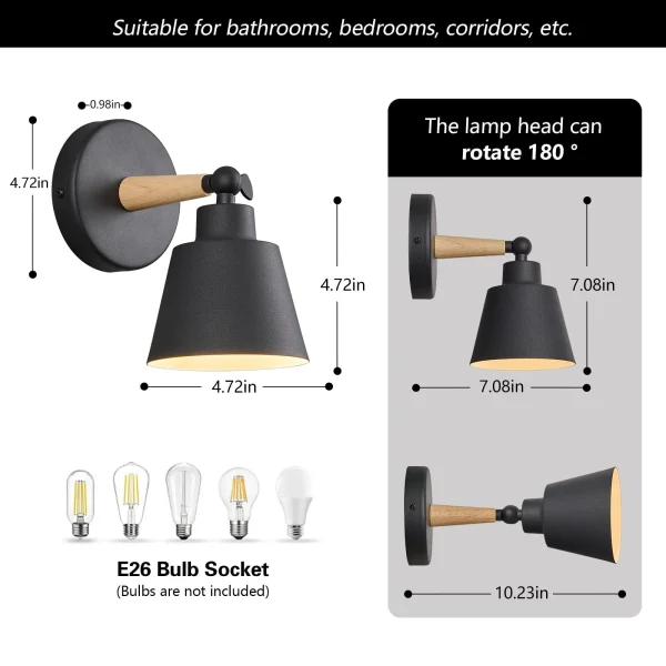 Set of 2 Macaron Wall Sconces Adjustable Angle Lighting