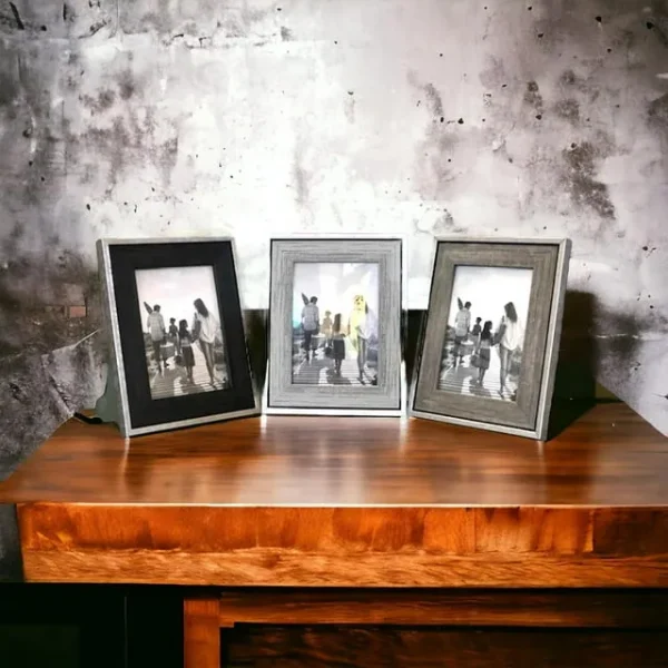 Tasse Verre 3-Pack 5x7" Rustic Photo Frames – Farmhouse & Industrial Style