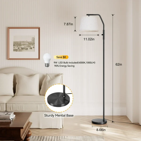 SUNMORY Floor Lamp, Lamps for Living Room, Standing Lamp with 0-100% Dimmable