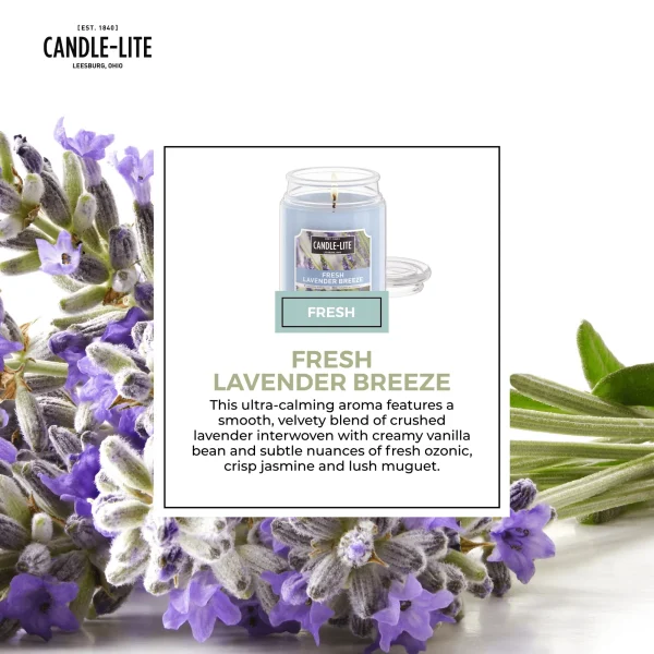 Candle-lite Scented Candles, Fresh Lavender Breeze Fragrance, One 18 oz